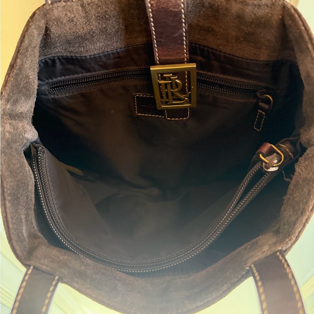 Ralph Lauren Brown Suede Tote Bag - Picture 4 of 6